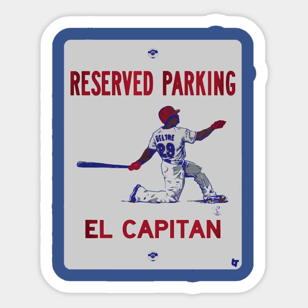 Adrian Beltre El Capitan Parking Sticker by Erianna Bee